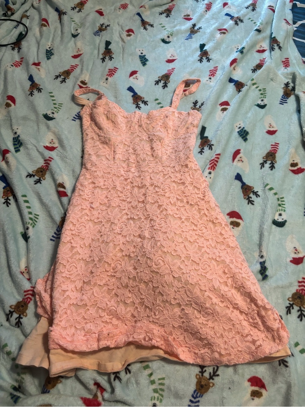 Garage Pink Lace Mini Dress
